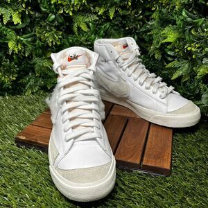 NIKE BLAZER Men 11.5 Mid 77 Custom White Leather Sneakers BQ6806-101 Unique 1493